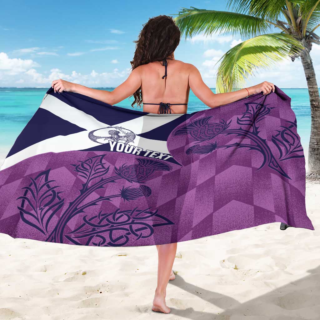 Scotland Rugby Custom Sarong Go Scottish Thistle Purple Version - Wonder Print Shop