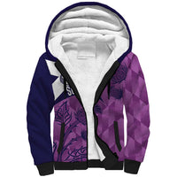 Scotland Rugby Custom Sherpa Hoodie Go Scottish Thistle Purple Version - Wonder Print Shop