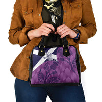Scotland Rugby Custom Shoulder Handbag Go Scottish Thistle Purple Version - Wonder Print Shop