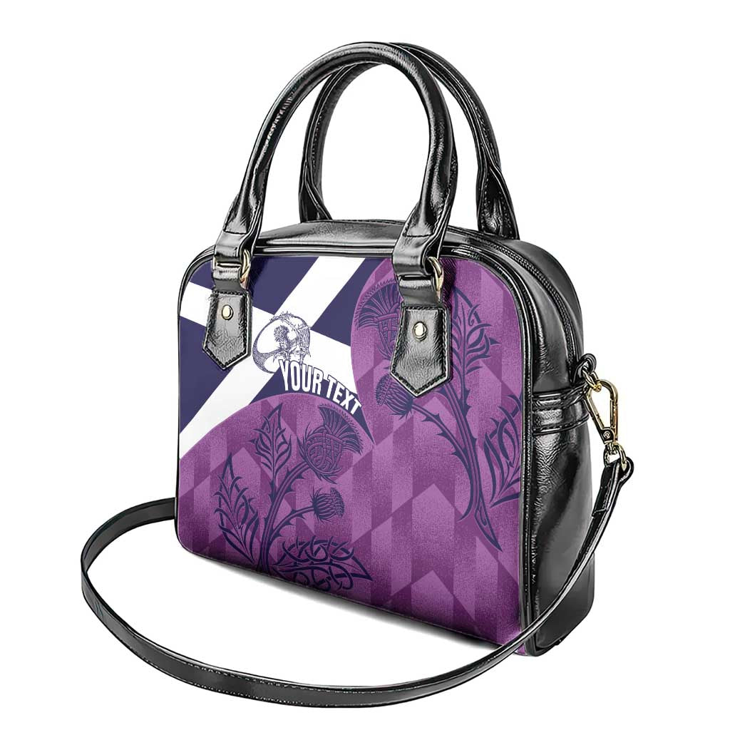 Scotland Rugby Custom Shoulder Handbag Go Scottish Thistle Purple Version - Wonder Print Shop