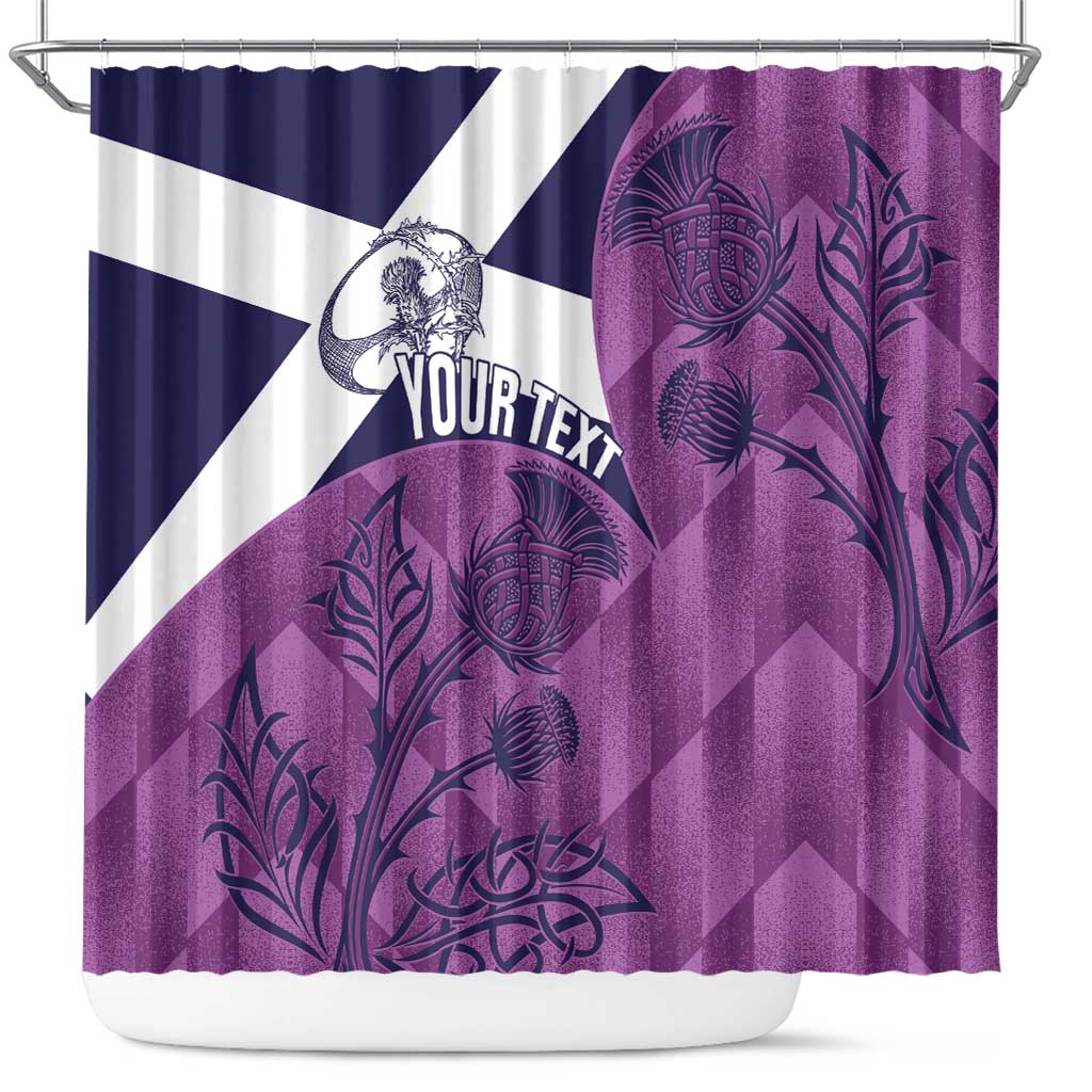 Scotland Rugby Custom Shower Curtain Go Scottish Thistle Purple Version - Wonder Print Shop