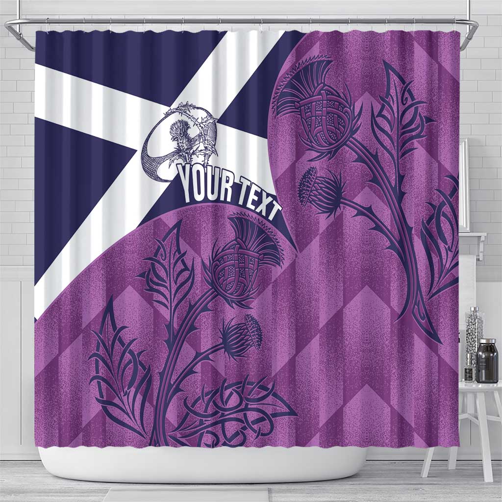 Scotland Rugby Custom Shower Curtain Go Scottish Thistle Purple Version - Wonder Print Shop