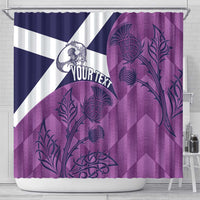 Scotland Rugby Custom Shower Curtain Go Scottish Thistle Purple Version - Wonder Print Shop