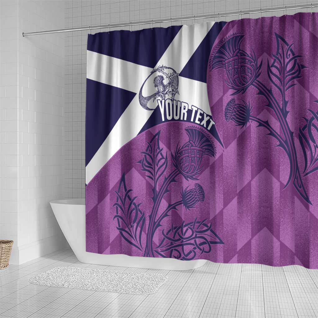 Scotland Rugby Custom Shower Curtain Go Scottish Thistle Purple Version - Wonder Print Shop