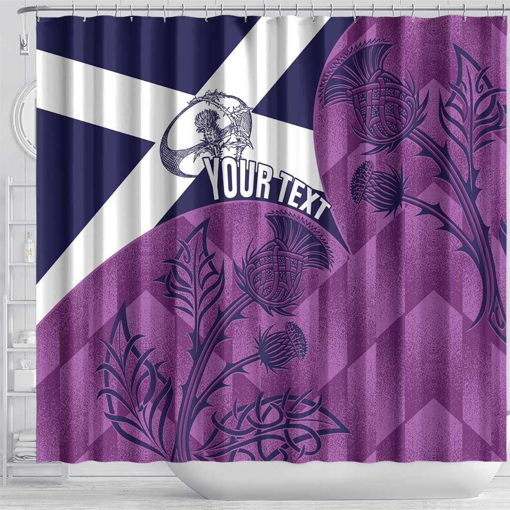 Scotland Rugby Custom Shower Curtain Go Scottish Thistle Purple Version - Wonder Print Shop
