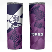 Scotland Rugby Custom Skinny Tumbler Go Scottish Thistle Purple Version - Wonder Print Shop