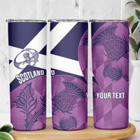Scotland Rugby Custom Skinny Tumbler Go Scottish Thistle Purple Version - Wonder Print Shop