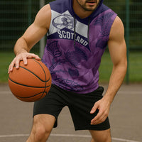 Scotland Rugby Custom Sleeveless Hoodie Go Scottish Thistle Purple Version - Wonder Print Shop