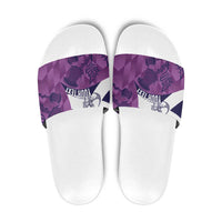 Scotland Rugby Custom Slide Sandals Go Scottish Thistle Purple Version - Wonder Print Shop