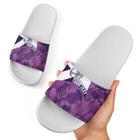 Scotland Rugby Custom Slide Sandals Go Scottish Thistle Purple Version - Wonder Print Shop
