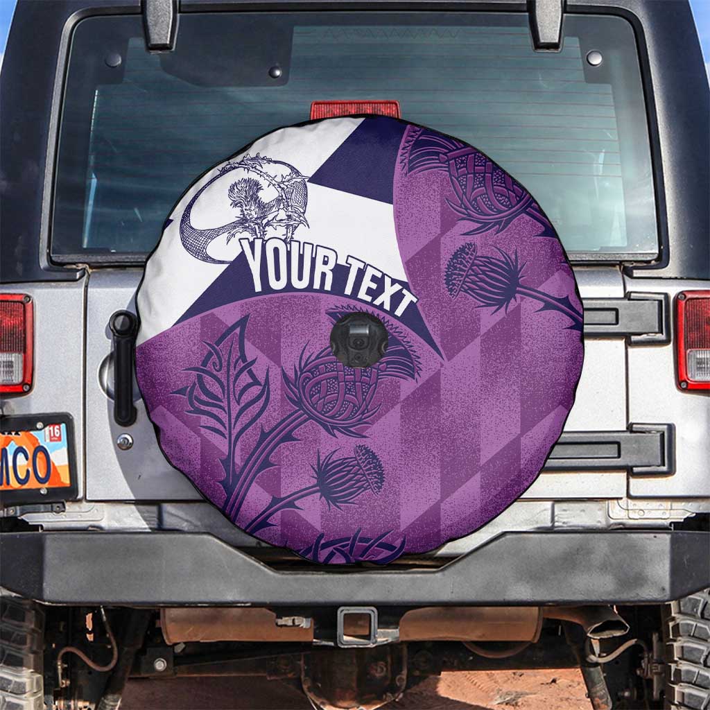 Scotland Rugby Custom Spare Tire Cover Go Scottish Thistle Purple Version - Wonder Print Shop