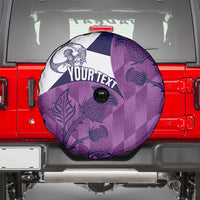 Scotland Rugby Custom Spare Tire Cover Go Scottish Thistle Purple Version - Wonder Print Shop