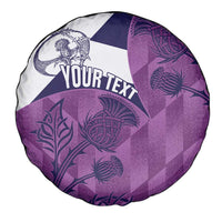 Scotland Rugby Custom Spare Tire Cover Go Scottish Thistle Purple Version - Wonder Print Shop