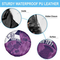 Scotland Rugby Custom Spare Tire Cover Go Scottish Thistle Purple Version - Wonder Print Shop