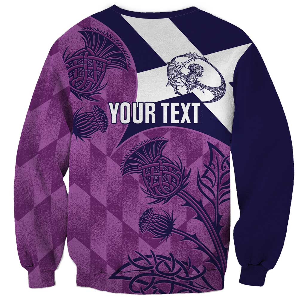 Scotland Rugby Custom Sweatshirt Go Scottish Thistle Purple Version - Wonder Print Shop