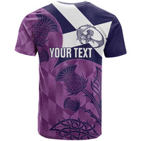 Scotland Rugby Custom T Shirt Go Scottish Thistle Purple Version - Wonder Print Shop