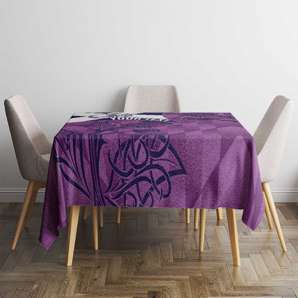 Scotland Rugby Custom Tablecloth Go Scottish Thistle Purple Version - Wonder Print Shop