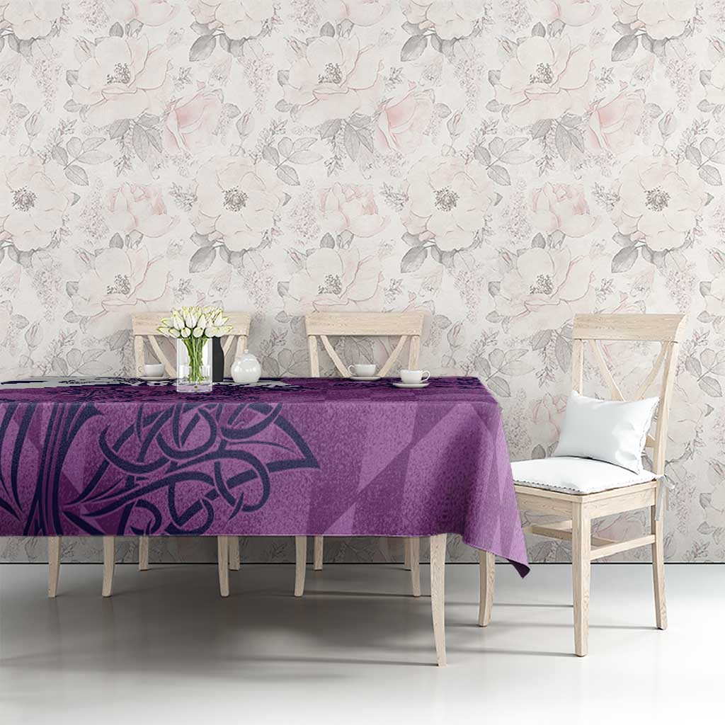 Scotland Rugby Custom Tablecloth Go Scottish Thistle Purple Version - Wonder Print Shop