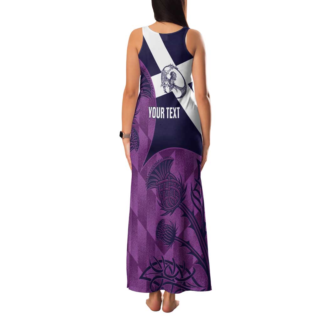 Scotland Rugby Custom Tank Maxi Dress Go Scottish Thistle Purple Version - Wonder Print Shop