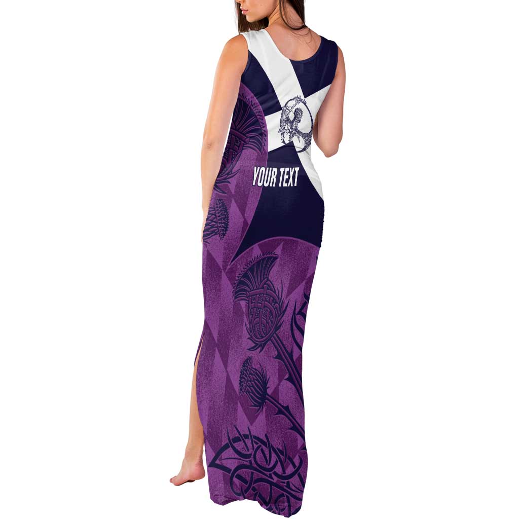 Scotland Rugby Custom Tank Maxi Dress Go Scottish Thistle Purple Version - Wonder Print Shop