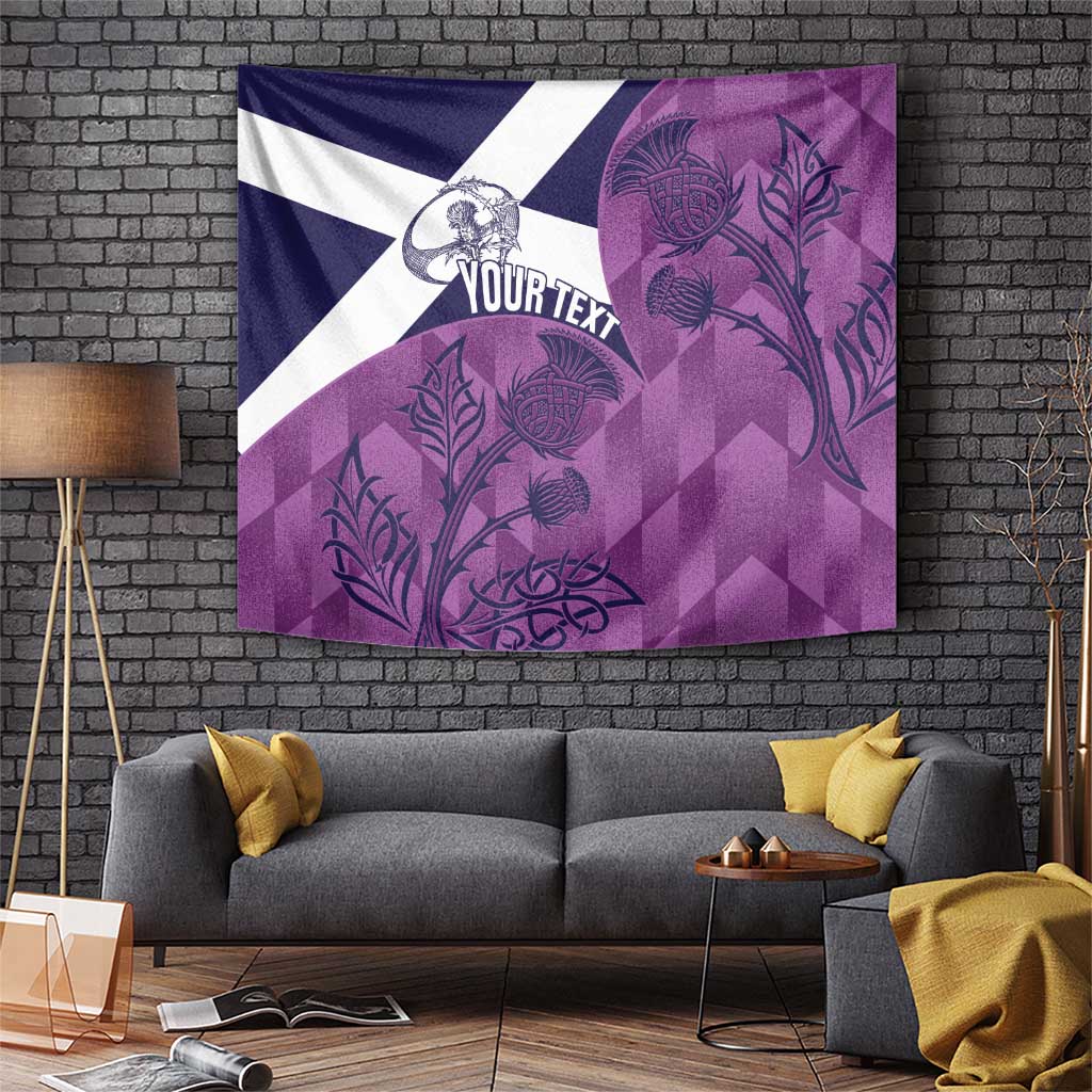 Scotland Rugby Custom Tapestry Go Scottish Thistle Purple Version - Wonder Print Shop