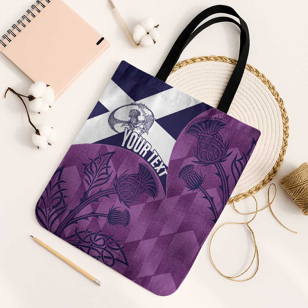 Scotland Rugby Custom Tote Bag Go Scottish Thistle Purple Version - Wonder Print Shop