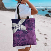 Scotland Rugby Custom Tote Bag Go Scottish Thistle Purple Version - Wonder Print Shop