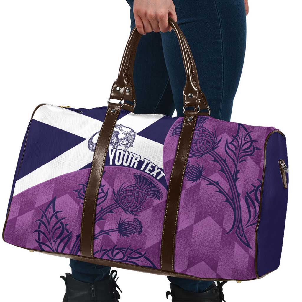 Scotland Rugby Custom Travel Bag Go Scottish Thistle Purple Version - Wonder Print Shop
