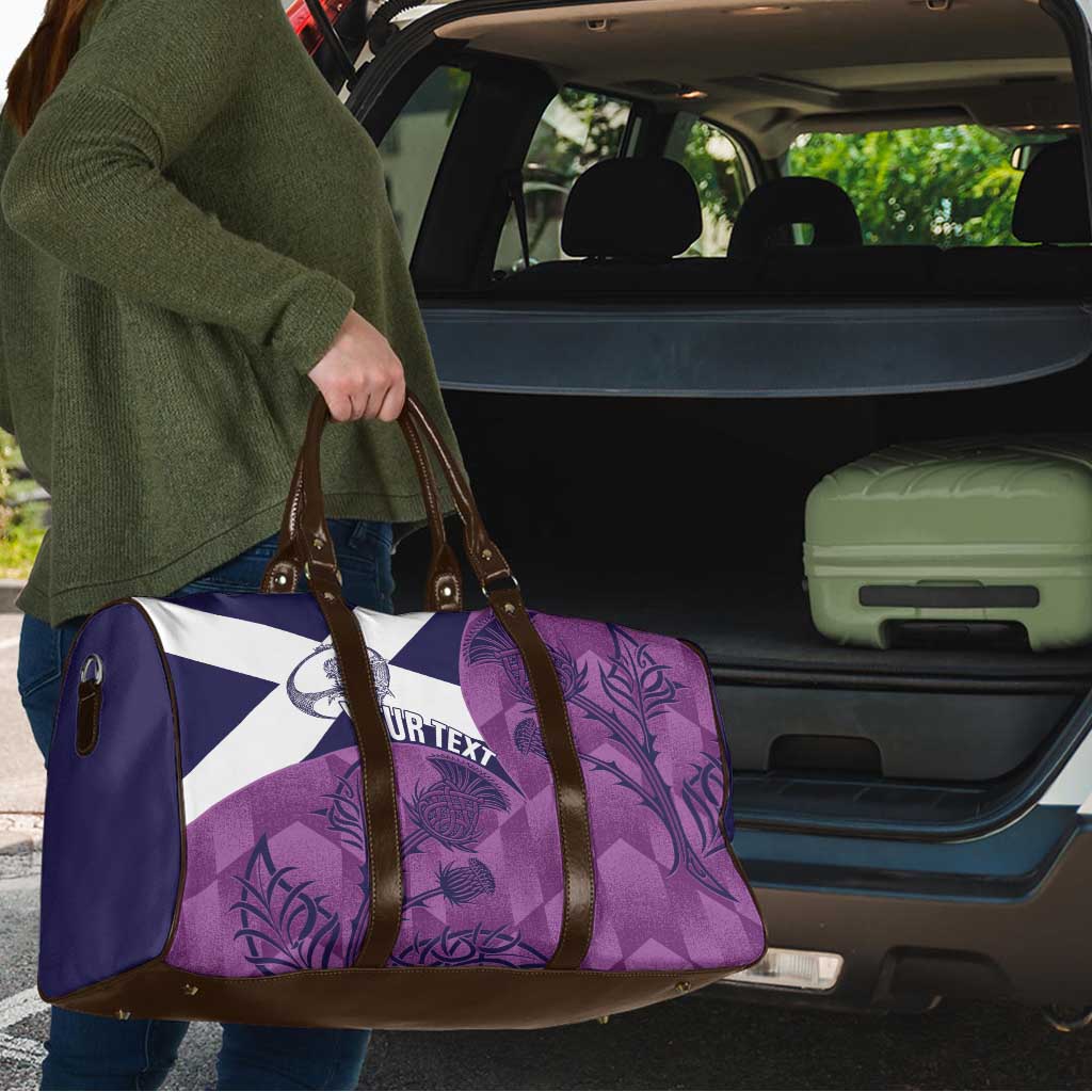 Scotland Rugby Custom Travel Bag Go Scottish Thistle Purple Version - Wonder Print Shop