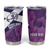Scotland Rugby Custom Tumbler Cup Go Scottish Thistle Purple Version - Wonder Print Shop