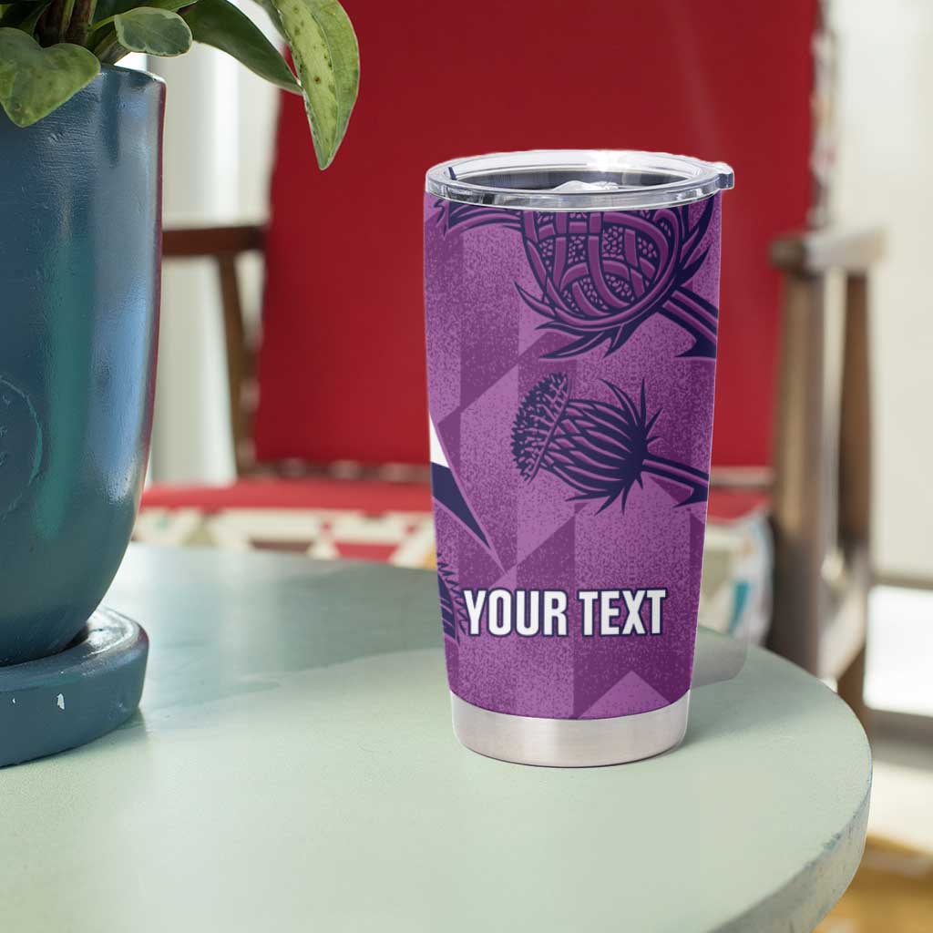 Scotland Rugby Custom Tumbler Cup Go Scottish Thistle Purple Version - Wonder Print Shop