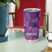 Scotland Rugby Custom Tumbler Cup Go Scottish Thistle Purple Version - Wonder Print Shop