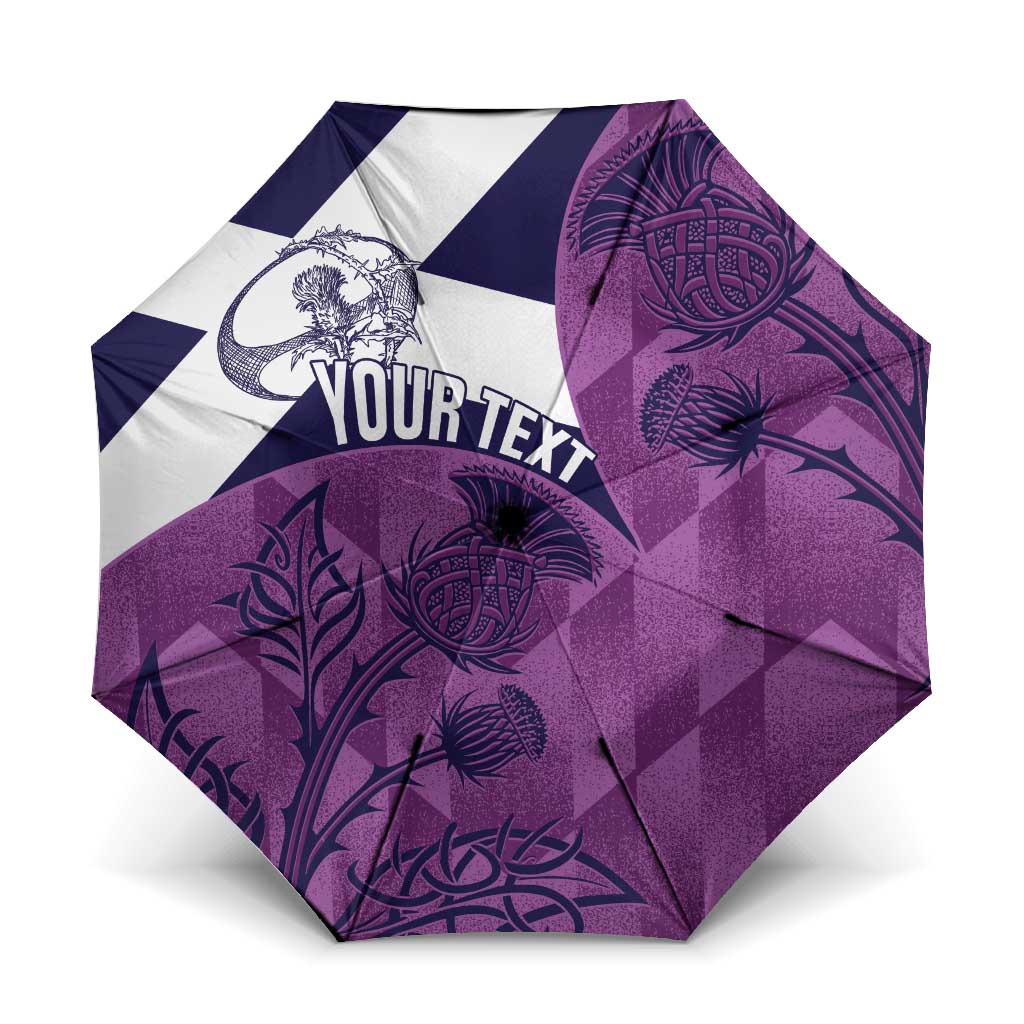 Scotland Rugby Custom Umbrella Go Scottish Thistle Purple Version - Wonder Print Shop