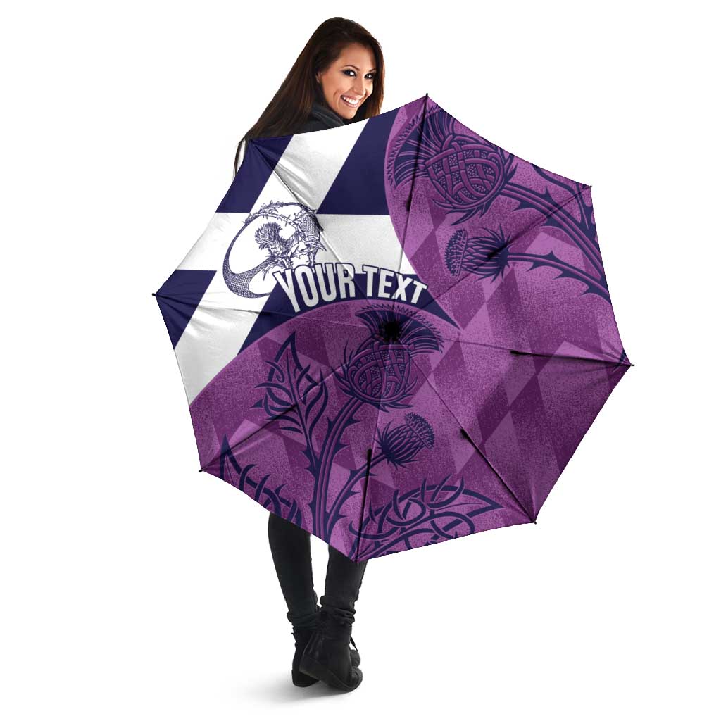 Scotland Rugby Custom Umbrella Go Scottish Thistle Purple Version - Wonder Print Shop