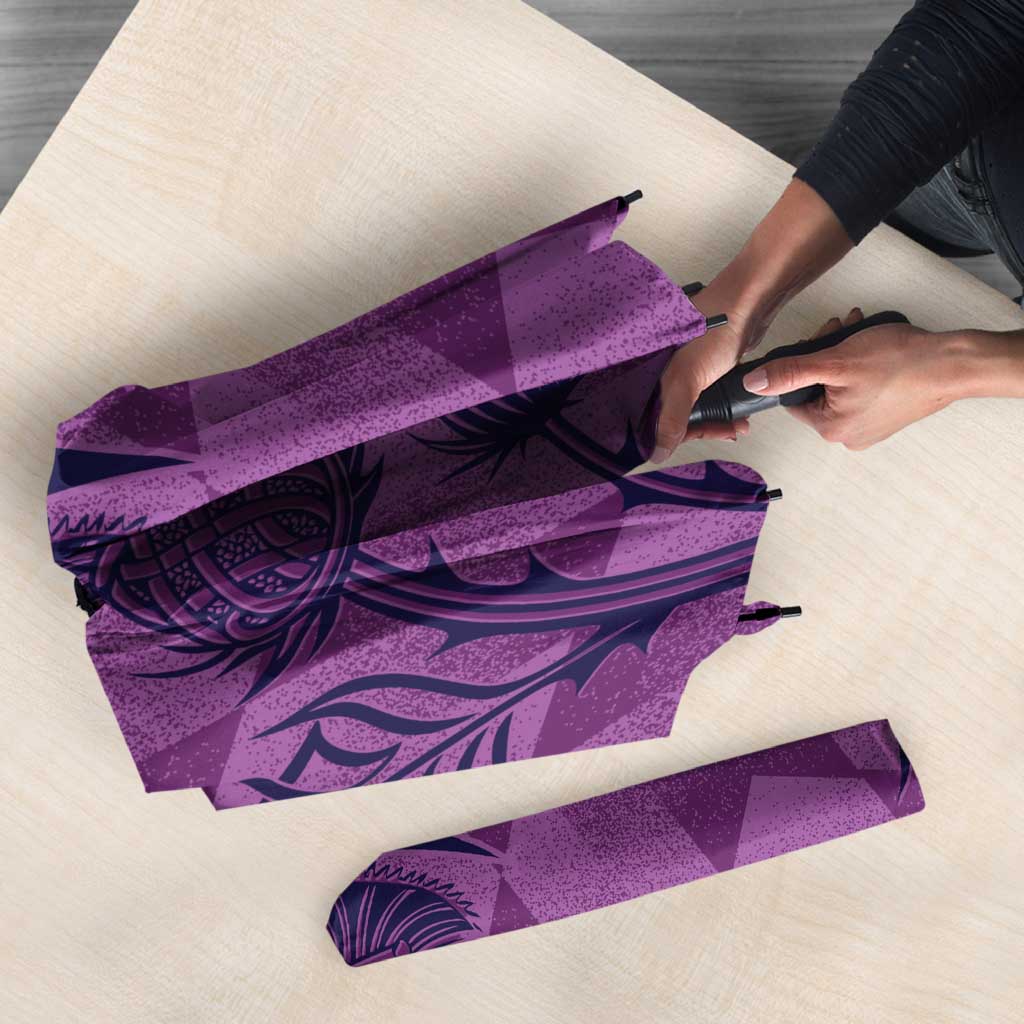 Scotland Rugby Custom Umbrella Go Scottish Thistle Purple Version - Wonder Print Shop