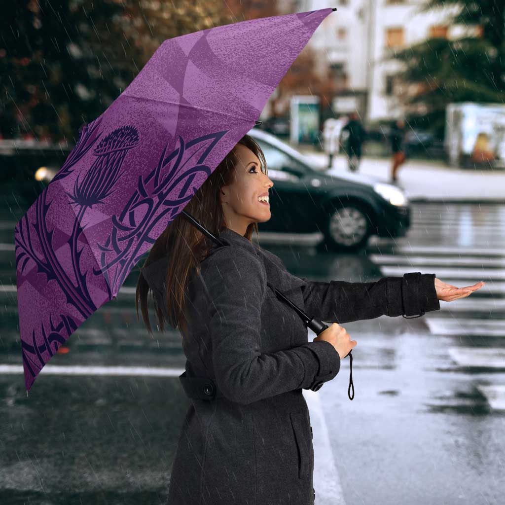 Scotland Rugby Custom Umbrella Go Scottish Thistle Purple Version - Wonder Print Shop