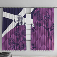 Scotland Rugby Custom Window Curtain Go Scottish Thistle Purple Version - Wonder Print Shop