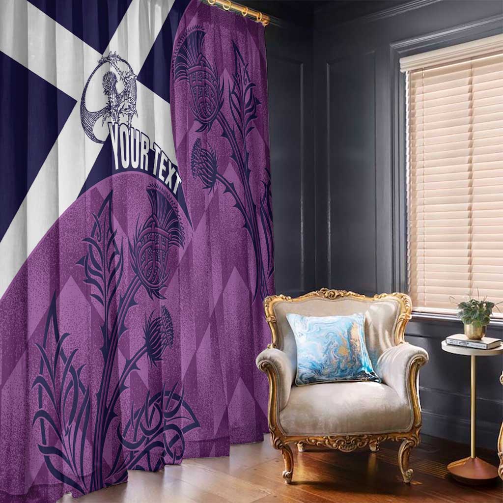 Scotland Rugby Custom Window Curtain Go Scottish Thistle Purple Version - Wonder Print Shop