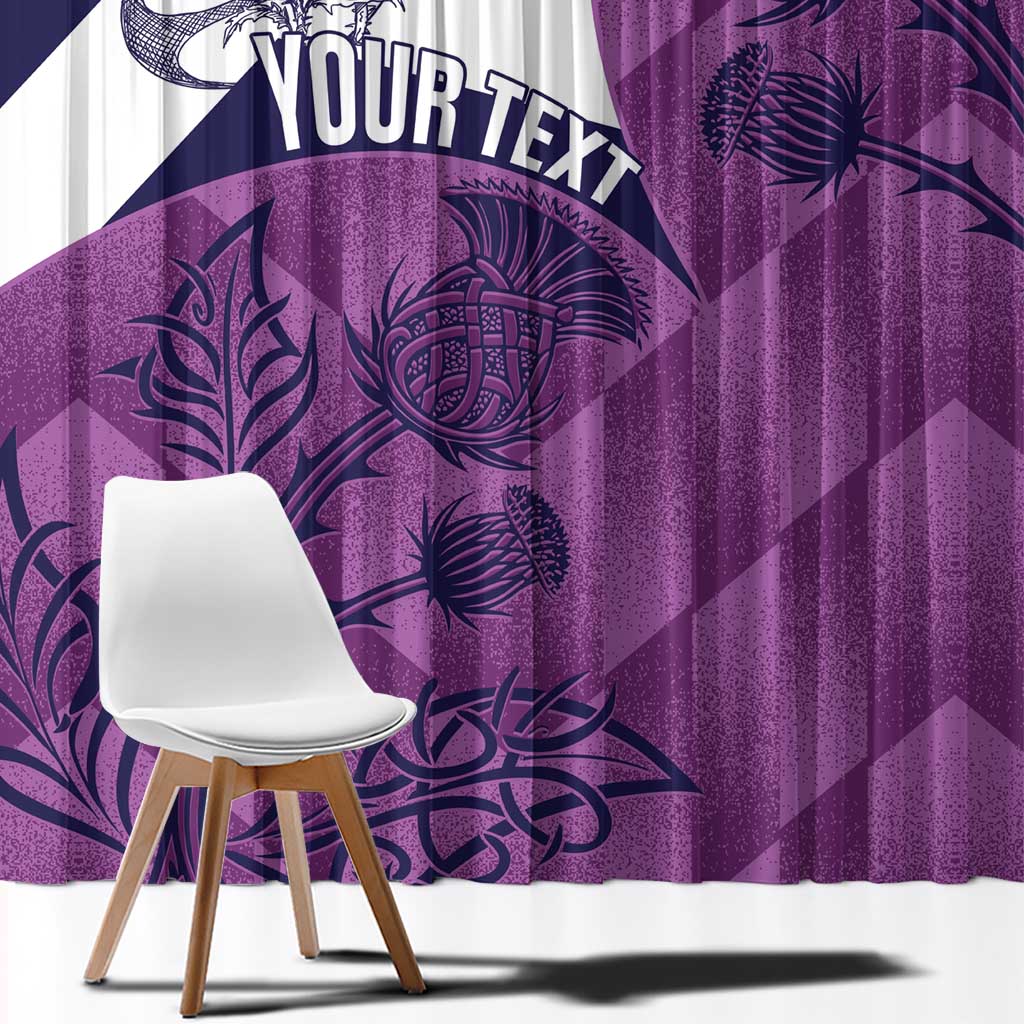 Scotland Rugby Custom Window Curtain Go Scottish Thistle Purple Version - Wonder Print Shop