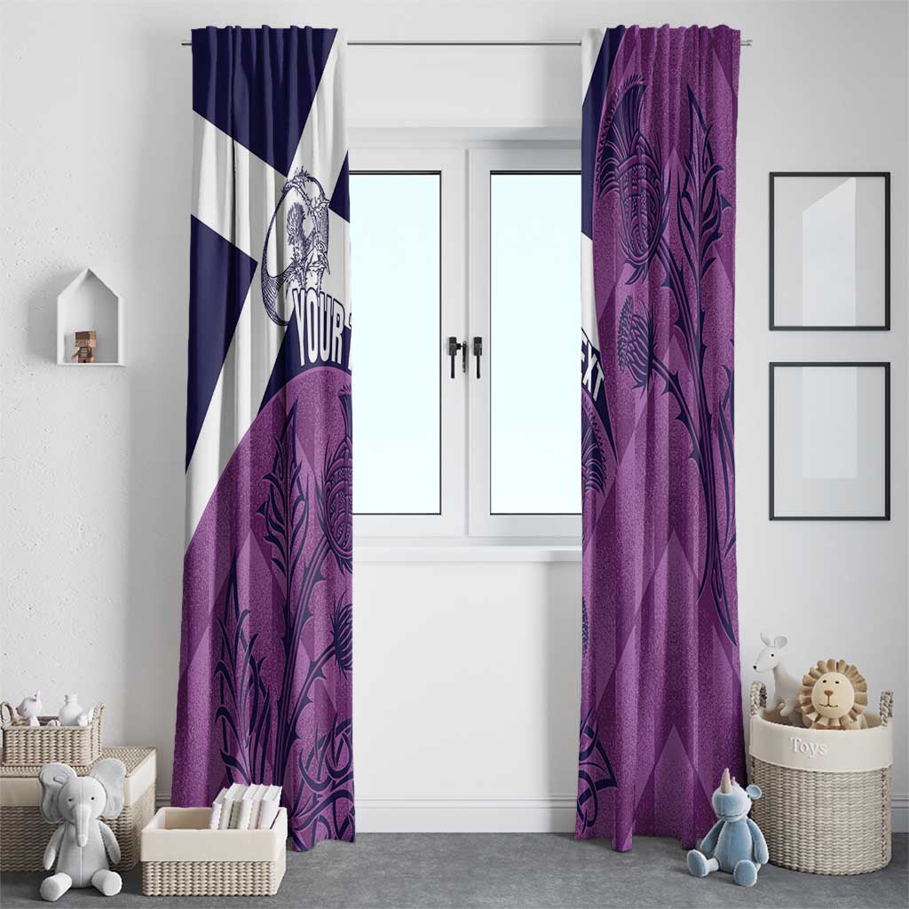 Scotland Rugby Custom Window Curtain Go Scottish Thistle Purple Version - Wonder Print Shop