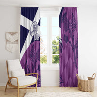 Scotland Rugby Custom Window Curtain Go Scottish Thistle Purple Version - Wonder Print Shop