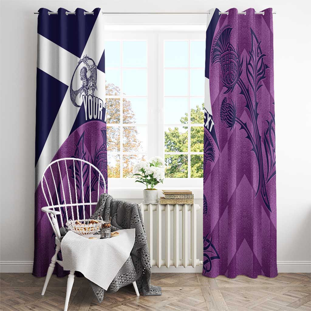 Scotland Rugby Custom Window Curtain Go Scottish Thistle Purple Version - Wonder Print Shop