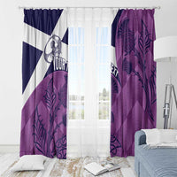 Scotland Rugby Custom Window Curtain Go Scottish Thistle Purple Version - Wonder Print Shop