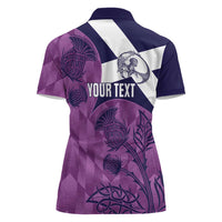 Scotland Rugby Custom Women Polo Shirt Go Scottish Thistle Purple Version - Wonder Print Shop