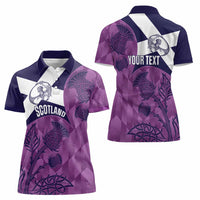 Scotland Rugby Custom Women Polo Shirt Go Scottish Thistle Purple Version - Wonder Print Shop