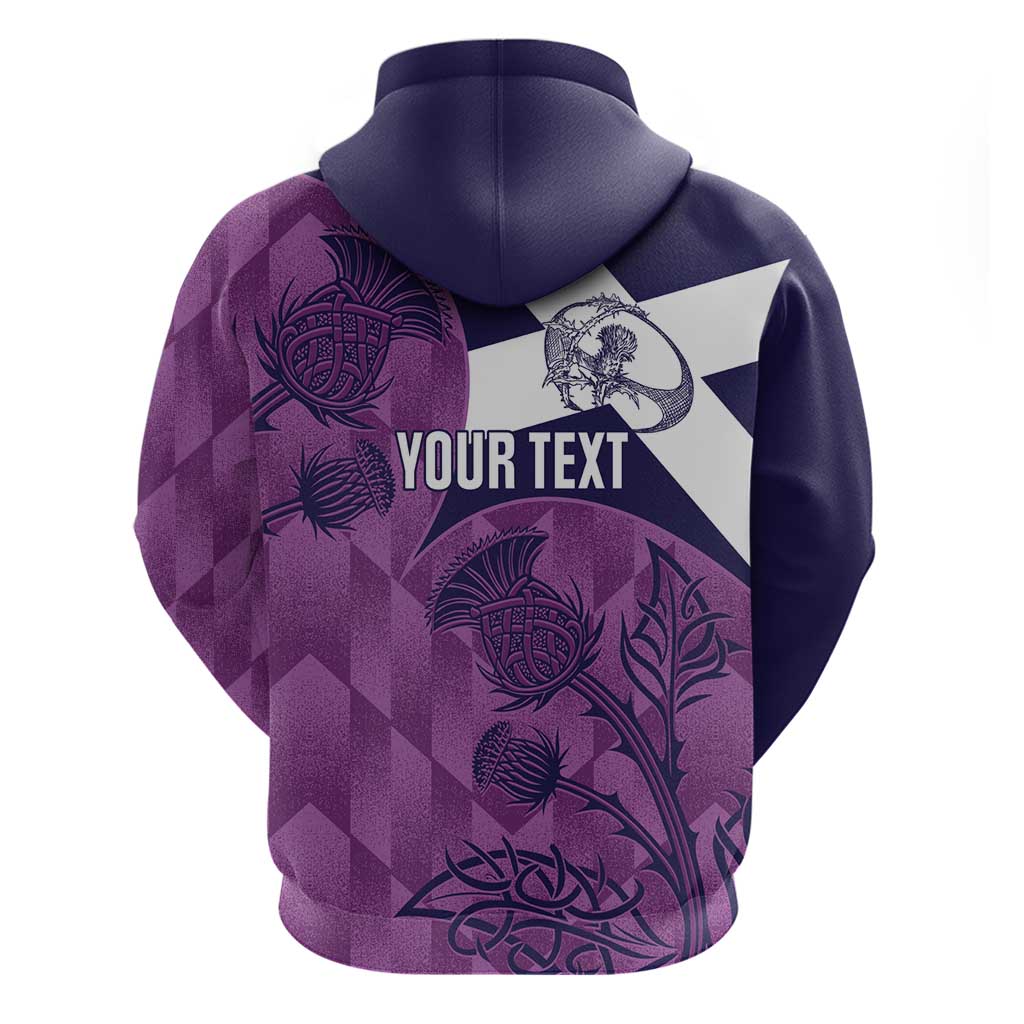 Scotland Rugby Custom Zip Hoodie Go Scottish Thistle Purple Version - Wonder Print Shop