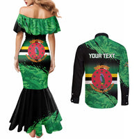 Persionalized Dominica 1978 Couples Matching Mermaid Dress and Long Sleeve Button Shirt Dominik Independence Anniversary Grunge Style