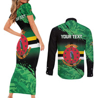 Persionalized Dominica 1978 Couples Matching Short Sleeve Bodycon Dress and Long Sleeve Button Shirt Dominik Independence Anniversary Grunge Style - Wonder Print Shop