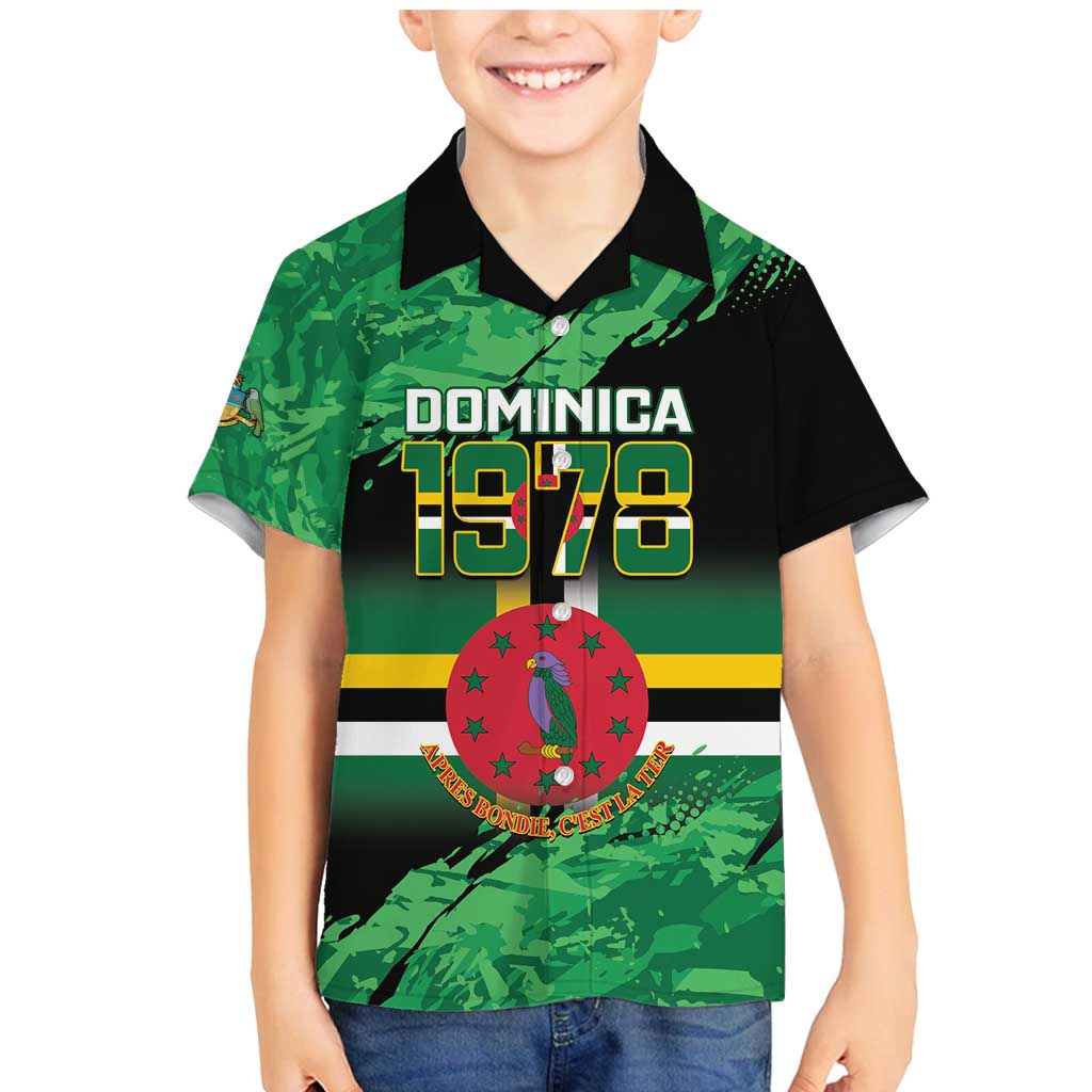 Persionalized Dominica 1978 Family Matching Mermaid Dress and Hawaiian Shirt Dominik Independence Anniversary Grunge Style - Wonder Print Shop