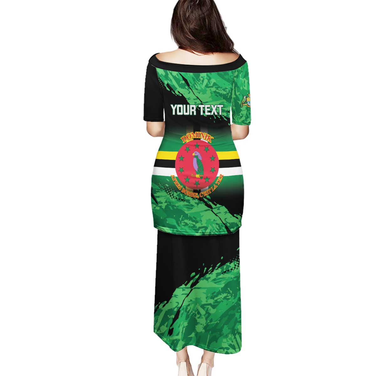 Persionalized Dominica 1978 Family Matching Puletasi and Hawaiian Shirt Dominik Independence Anniversary Grunge Style - Wonder Print Shop